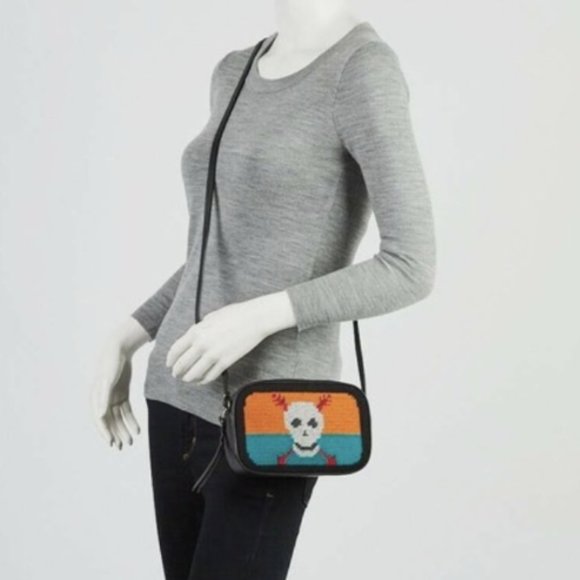 Alexander McQueen Handbags - Alexander McQueen Skull Tapestry Small Zip Camera Bag